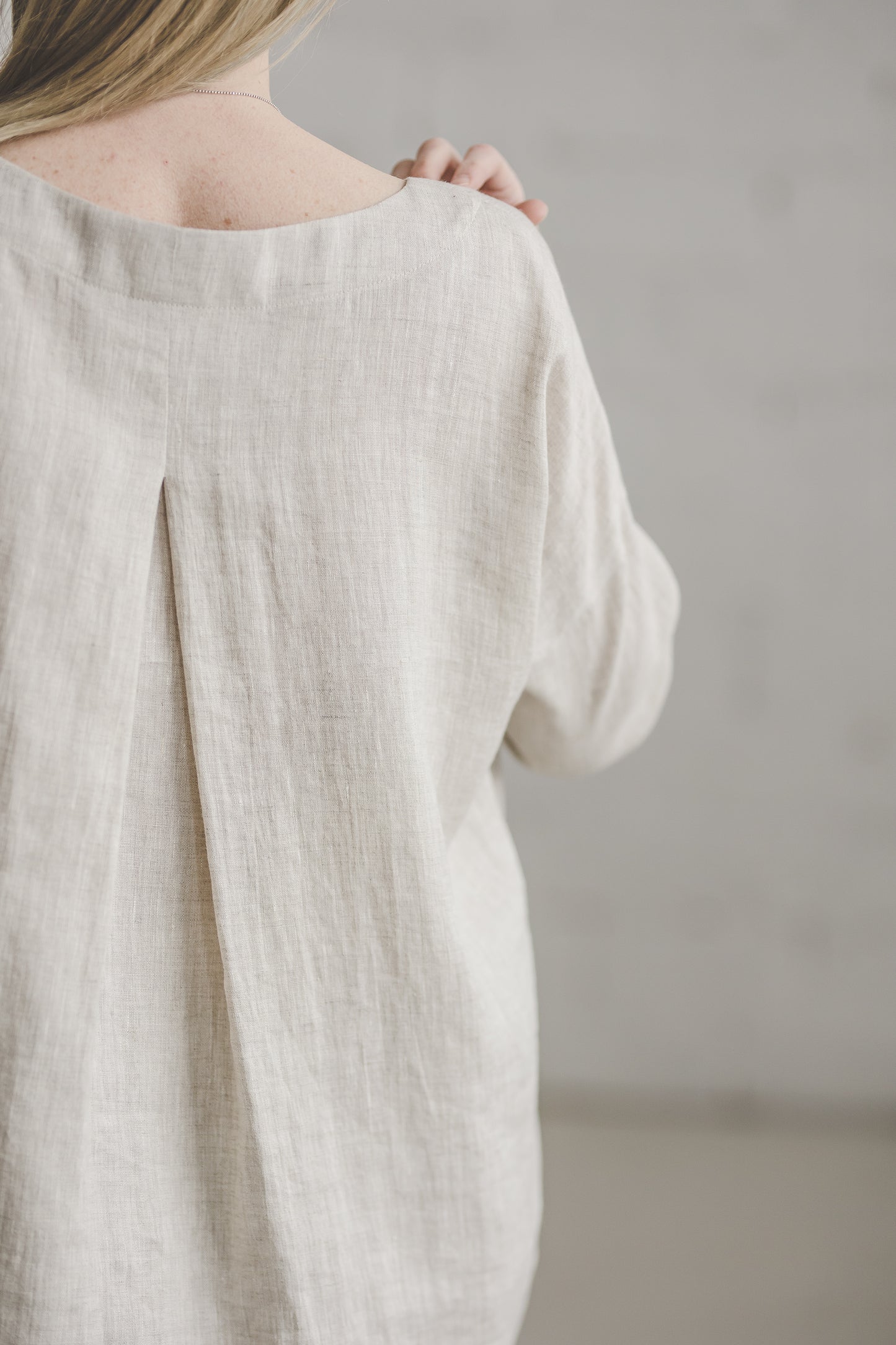 MIGLA kimono top in Natural linen color Light weight