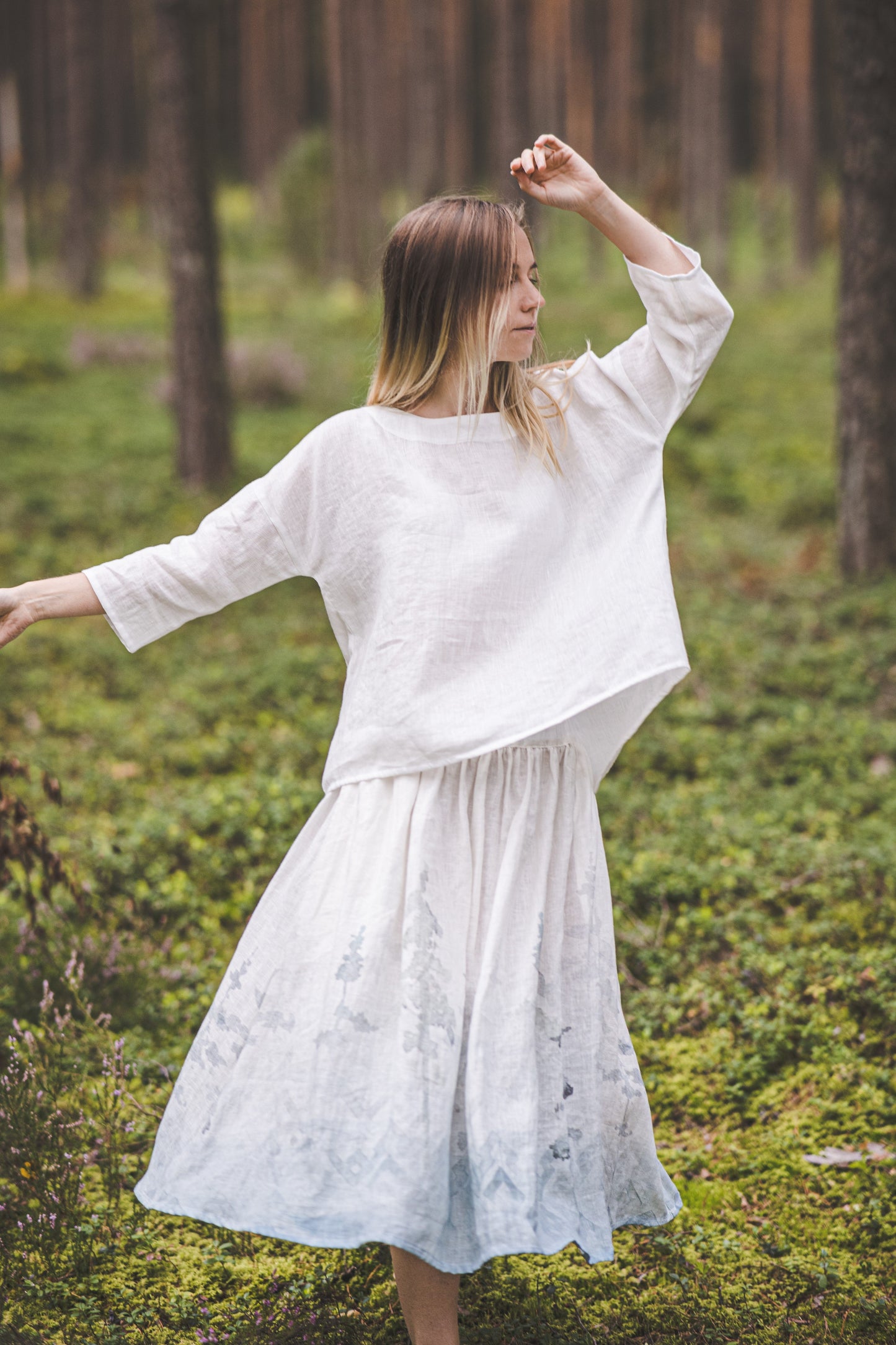 MIGLA kimono top in Off-white Light weight linen