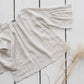 RŪTA linen blouse with crochet lace in Natural linen color