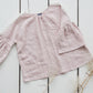 RŪTA linen blouse with crochet lace in Dusty pink