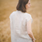 LIEPA short sleeves linen top in White striped Light weight linen