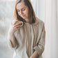 PASAKA linen blouse with lace crochet details in Natural linen color