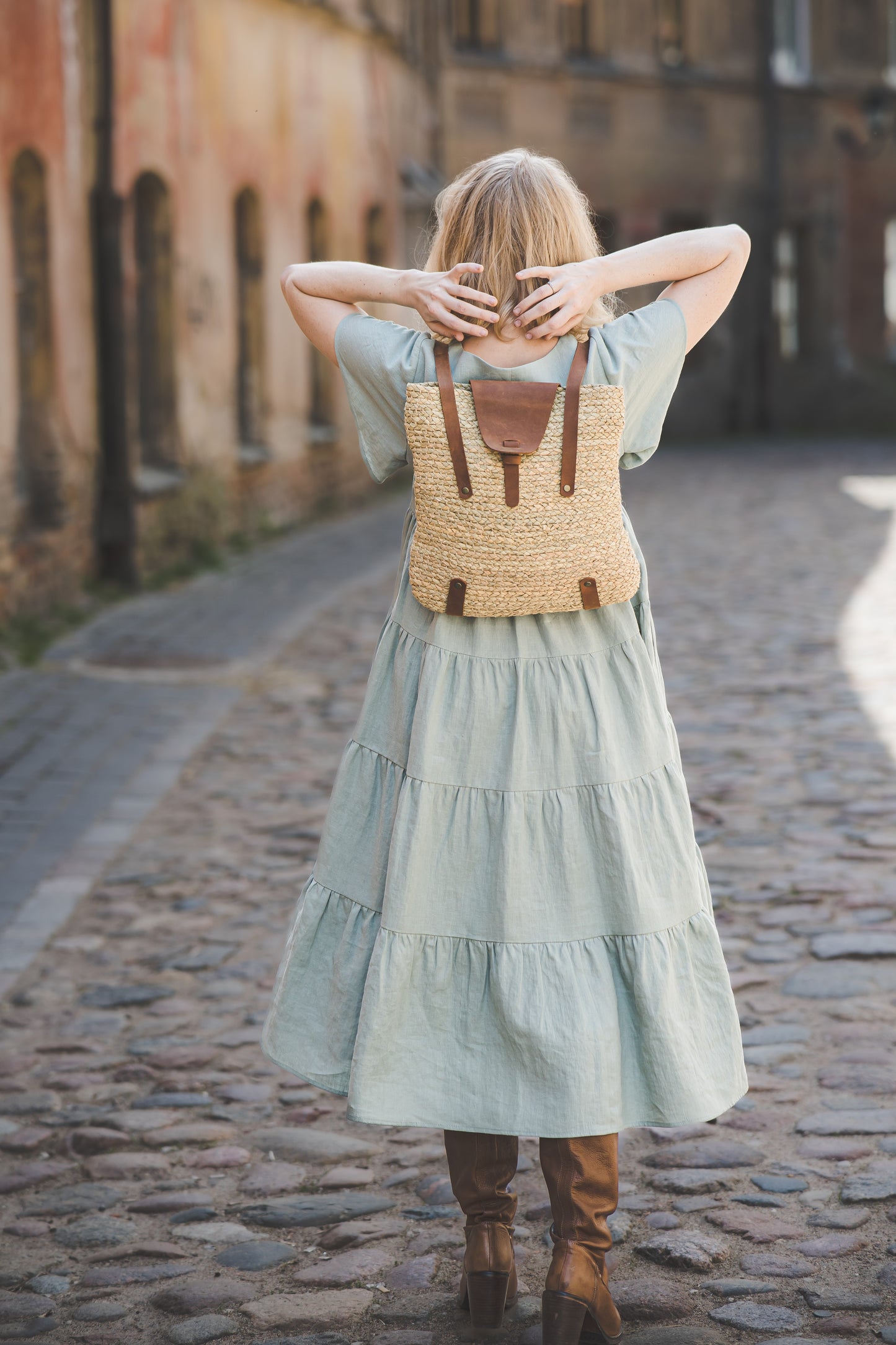 Tiered maxi ruffle dress with butterfly sleeves