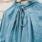 META linen blouse with puffy sleeves & frills in Teal color