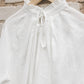 META linen blouse with puffy sleeves & frills in Off-white