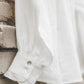 META linen blouse with puffy sleeves & frills in Off-white