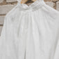 META linen blouse with puffy sleeves & frills in Off-white