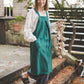 Crossback Pinafore apron with pockets in Forest green