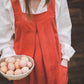 Crossback Pinafore apron with pockets in Orange