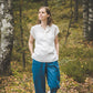 LIEPA short sleeves linen top in Off-white Light weight linen