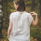 LIEPA short sleeves linen top in Off-white Light weight linen