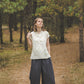 LIEPA short sleeves linen top with Mimosa print Light weight linen