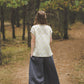 LIEPA short sleeves linen top with Mimosa print Light weight linen