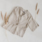 Loose short linen jacket in Natural linen color