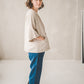 Loose short linen jacket in Natural linen color