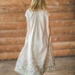 RASA short sleeves maxi linen dress with Linen field print