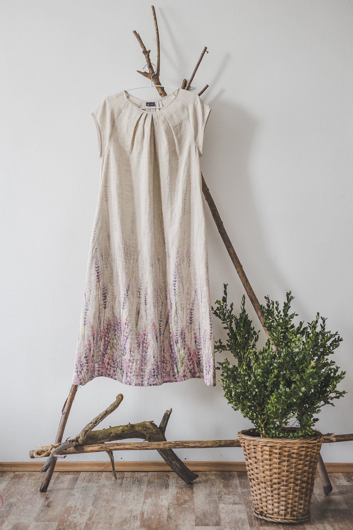 Simple modest and elegant linen with floral print