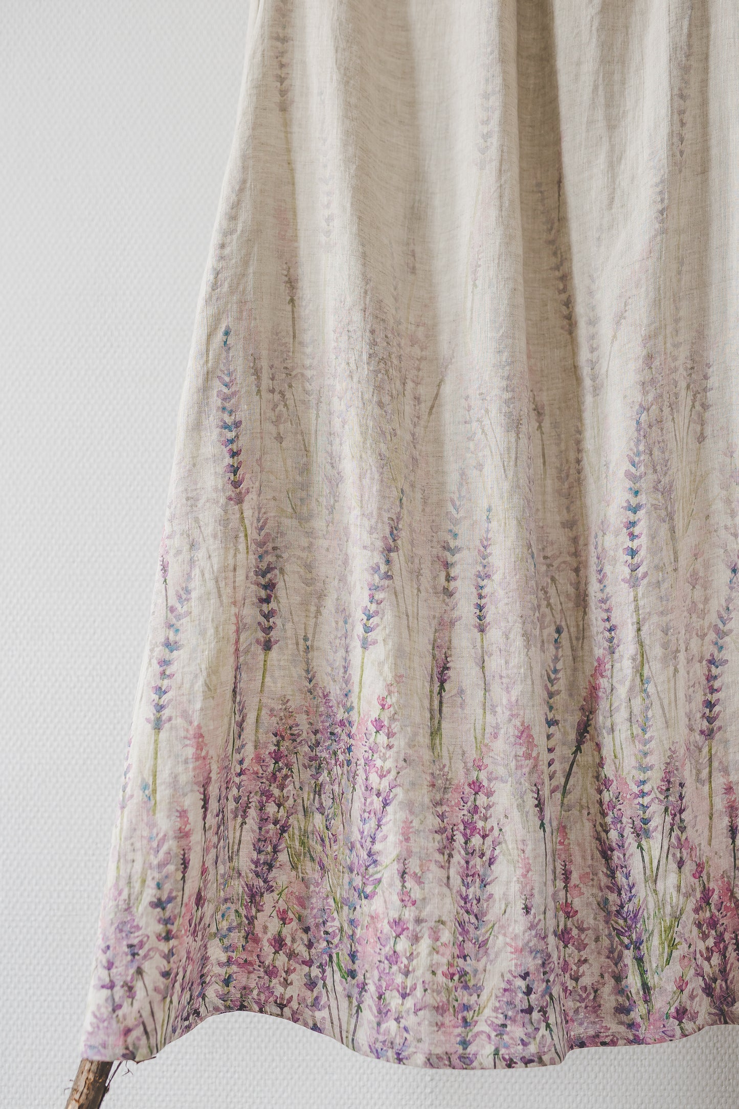 Highest quality linen fabric with printed lavender field