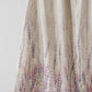 PIEVA short sleeves maxi linen dress with Lavender print