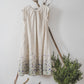 RASA short sleeves maxi linen dress with Linen field print
