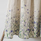 RASA short sleeves maxi linen dress with Linen field print