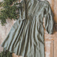 LAUME ruffled linen dress in Olive color