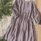 LAUME ruffled linen dress in Lavender Purple