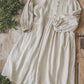 LAUME ruffled linen dress in Natural linen color