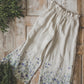 TYLA wide leg linen culottes pants with Linen field print