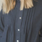 SUTEMA front buttons 3/4 sleeves linen shirtdress in Graphite color