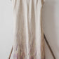 PIEVA short sleeves maxi linen dress with Lavender print