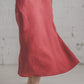 PIEVA short sleeves maxi linen dress in Watermelon color