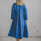 Mid-calf loose casual and modest linen dress