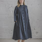 SUTEMA front buttons 3/4 sleeves linen shirtdress in Graphite color