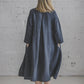 SUTEMA front buttons 3/4 sleeves linen shirtdress in Graphite color