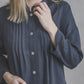 SUTEMA front buttons 3/4 sleeves linen shirtdress in Graphite color