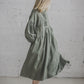 LAUME ruffled linen dress in Olive color