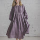 LAUME ruffled linen dress in Lavender Purple