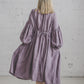 LAUME ruffled linen dress in Lavender Purple