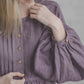 LAUME ruffled linen dress in Lavender Purple