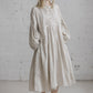 LAUME ruffled linen dress in Natural linen color