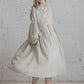 LAUME ruffled linen dress in Natural linen color