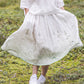 DAINA circle midi linen skirt with Lavender print