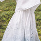 DAINA circle midi linen skirt with Lavender print