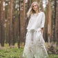 oversized linen culottes with ombre forest print