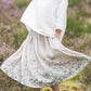 DAINA circle midi linen skirt with Blue Ombre Forest print