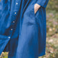 Buttons down long linen shirt jacket with side seam pockets