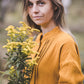 SUTEMA front buttons 3/4 sleeves linen shirtdress in Honey yellow
