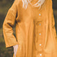 SUTEMA front buttons 3/4 sleeves linen shirtdress in Honey yellow
