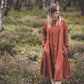SUTEMA front buttons 3/4 sleeves linen shirtdress in Red bricks color